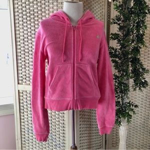 Lilly Pulitzer Hot Pink Terrycloth Zip Up Hoodie